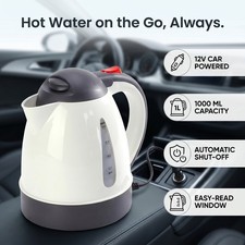 Car Electric Kettle Anti-drip Spout Water Level Window Stainless Steel Travel Ke