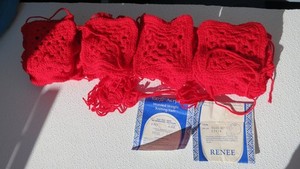 Lot of 46 Granny Square Singles red Colors Crafting; 5 x 5 inchers