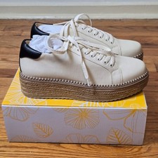 Yellow Box Misty Sneakers Womens 9.5 Ivory Platform Shoes NIB