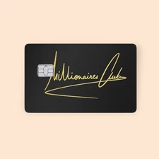 Millionaires Club Credit Card Sticker Debit Skin Decal Cover Black