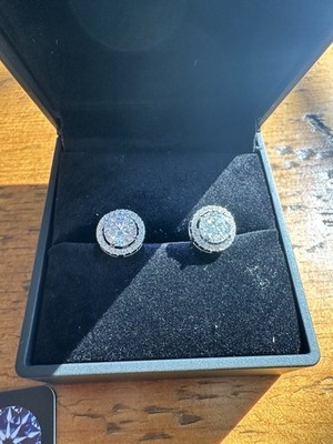 Lab-Grown CVD Diamond Earrings 1 CT VVS1 D Color Sterling Silver GRA Certified