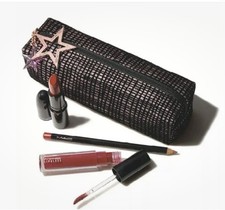 MAC STARLIT LIP BAG RED 4Pcs SET Matte Lipstick, Lipglass , Lip Pencil  Bag