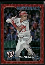 2024 Topps Joey Meneses #142 Red Crackle Foil