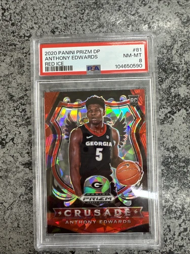 2020 Panini prizm Dp Anthony Edwards Crusade Red Ice Psa 8 Rc