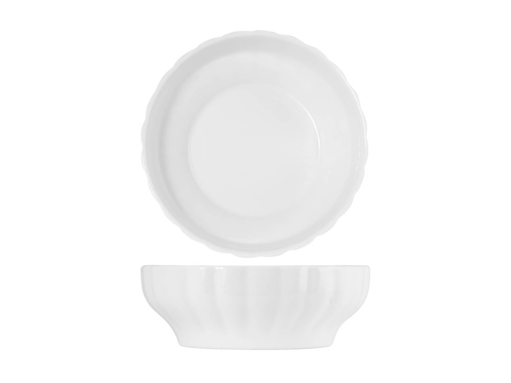 Porcelain Salad Bowl White Ribs 23 cm Saturnia