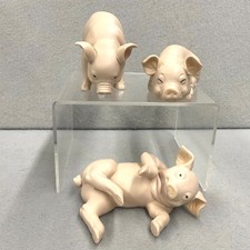 Enesco Whimsical Set of 3 Playful Pig Figurines 1990 90s Kathy Wise Vintage