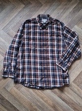 Duluth Trading Co Plad Shirt Check Cotton Brown Size Uk Mens 2XL