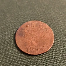1742 VOC Dutch East India ½ Duit Copper Coin – New York Colonial Era Penny P27