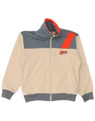 Puma Jungen Graphic Trainingsanzug Oberteil Jacke 9-10 Jahre Beige Colourblock CE03