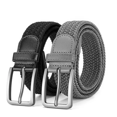 Ceinture élastique tressée pour hommes, à la mode, ceinture tactique tendance. - Photo 1/4