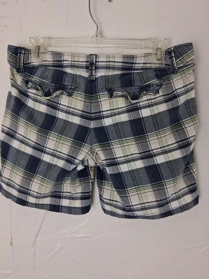 Pantalones Cortos Chinos Abercrombie And Fitch Talla 6 A Cuadros Tiro Bajo Preppy Academia Y2K Foto 4 de 4