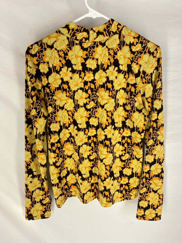 Pullover ZARA Top Talla Grande Floral Diseño Retro Elastizado Manga Larga Mujer Foto 4 de 4
