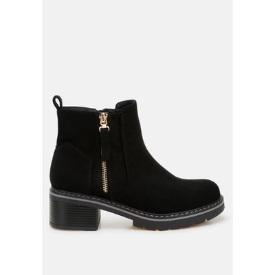 London Rag Womens Tigris Microfiber Zipper Boots