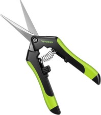 6.5 Inch Garden Scissors, Black Pruning Shears for Plants, 2-Pack Straight