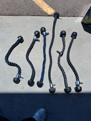 Deluxe Tricep Rope Pull down Cable Rope various Length, Easy to Grip lot of 6
