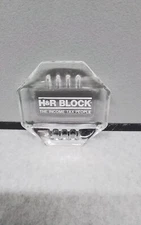 H & R Block The Income Tax People Advertising Clear 5" X 5" Ashtray