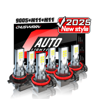 LED Headlight Fog Light Bulbs Kits For Chrysler Pacifica 2017-2020 w/o projector