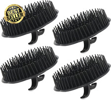 4Pcs Scalp Massager Shampoo Brush for Hair Growth, Beard & Pet Grooming - Black