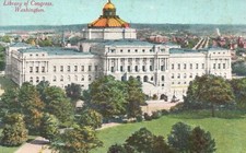 Library Building of Congress Washington Structure WA Vintage Postcard 1921