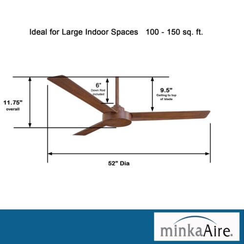 ***New In Box *** Minka Aire Ceiling Fan Roto 52" F524-DK Wall Control - Picture 7 of 9