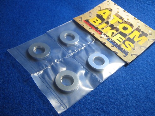 ATOM BIKES D'S WASHERS 3/8" X 3/4" POLISHED ALUMINUM ALLOY BMX RACING WASHERS - Picture 12 of 12