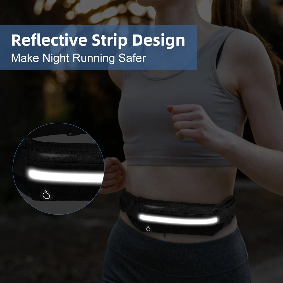 Running Belt Waist Packs Reflective Fanny Pack with adjustable Strap - image 2 of 4