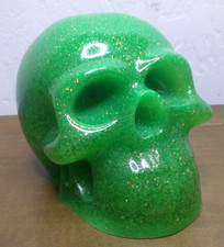 Custom! ~Plastic! ~Resin! ~Skull! Metal Flake Green!! Dashboard! Shifter Knob!