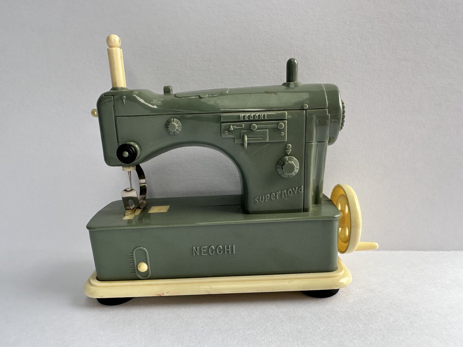 Vintage Necchi Supernova Sewing Machine Plastic Hand Crank Child Size