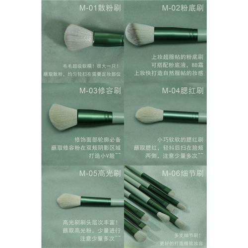13 PIEZAS Herramienta de maquillaje Mujeres Belleza Cosméticos Base Maquillaje Cepillos Sombra de ojos - Imagen 6 de 15
