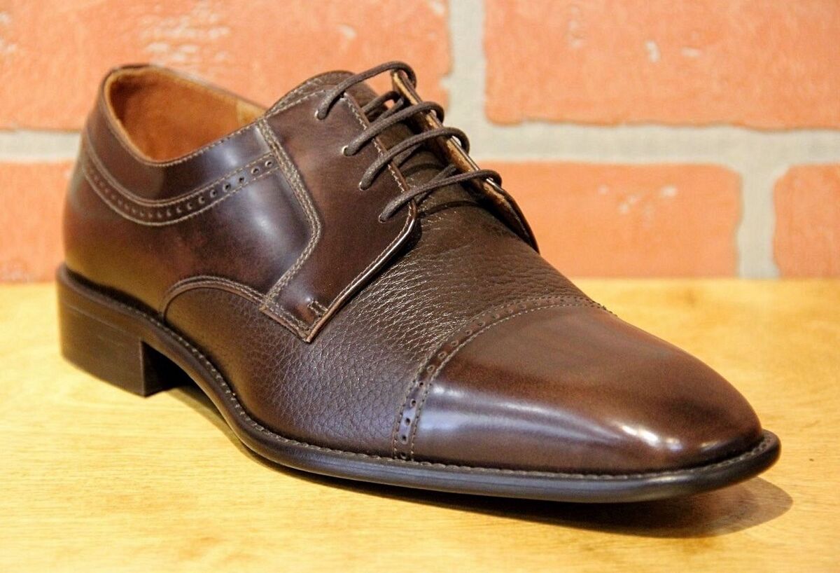 Bettaccini Men's Cup Toe Brown Leather Hand Made Dress Shoes Made In Italy 29949 Bettaccini Men's Cup Toe Brown Leather Hand Made Dress Shoes Made In Italy 29949