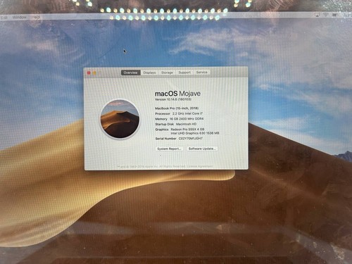 2018 MacBook Pro 15in Touch Bar Six Core 2.2GHz i7 512GB SSD 16GB DDR4 *READ* - Foto 2 di 14