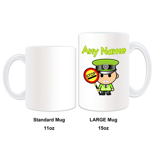 Personalisierte Geschenk Lutscher Mann Tasse Spardose Tasse alt Verkehrsstopp Schule Patrouillen - Bild 9 von 20