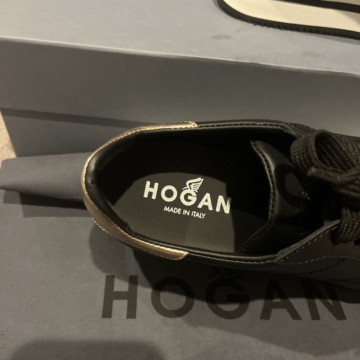 【送料&関税込】Hogan H667 Allacciato Shoes New Hogan platform interactive black allacciato H Embossed
