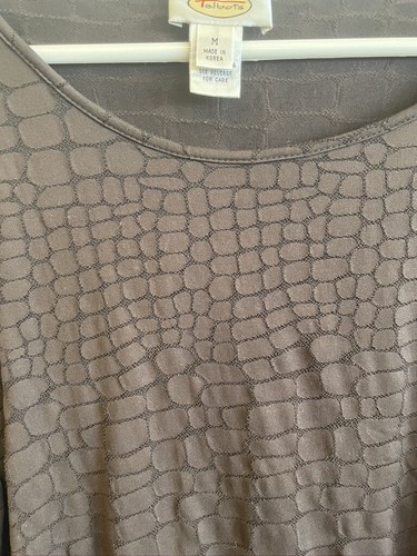 Top marrón Talbots talla M, 96% nailon y 4% spandex, manga larga - Imagen 2 de 7