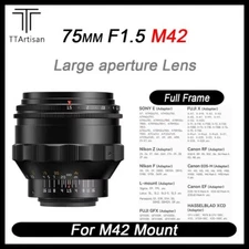 TTArtisan 75mm F1.5 Full Frame Swirly Bokeh Magic Lens M42 Sony Nikon Canon Fuji