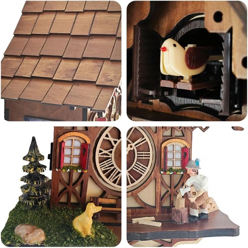 Elegant Wooden Cuckoo Clock: Musical Wall Art with Adjustable Sound & Night Mode - Picture 7 of 8