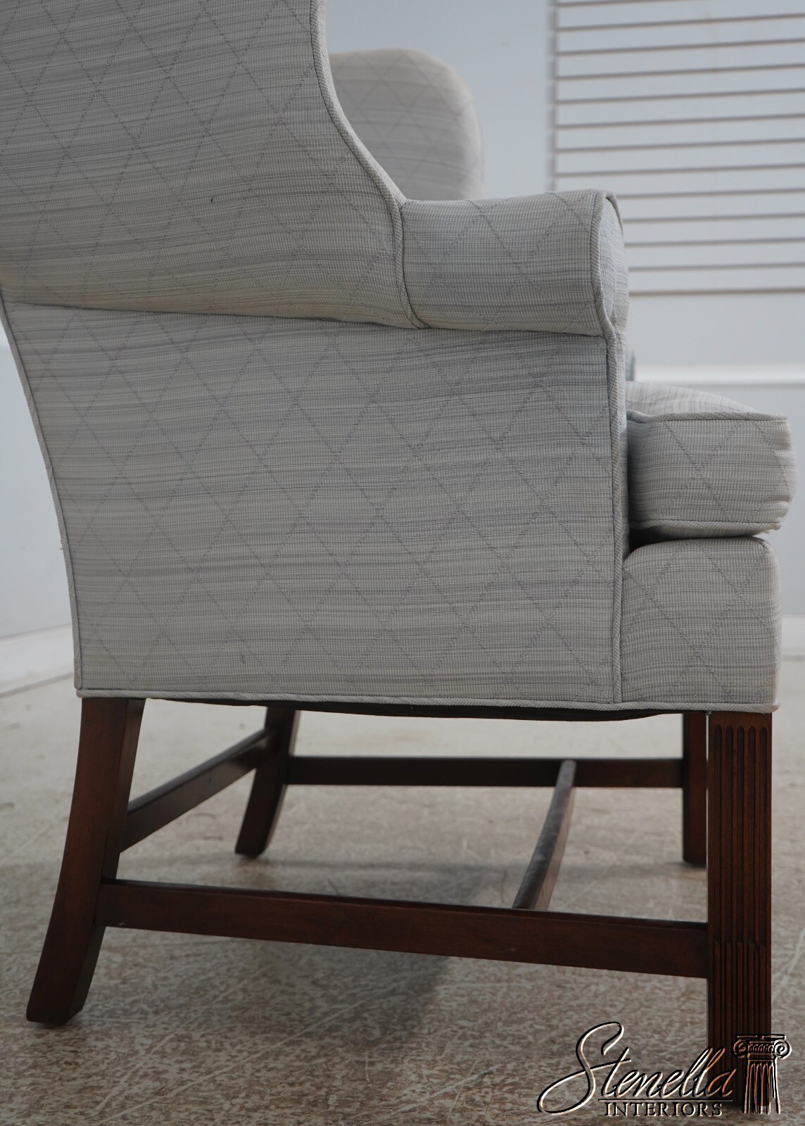 68369: BAKER Chippendale Mahogany Wing Back Easy Chair