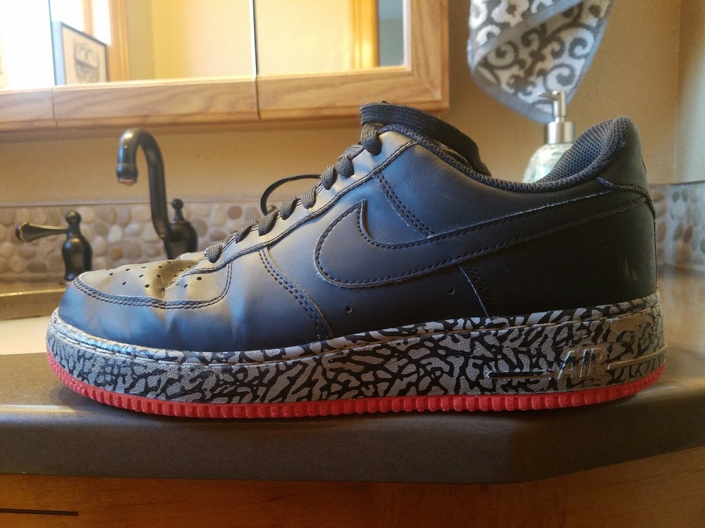 NIKE AIR FORCE 1 BLACK-HYPER PINK-WOLF GREY SZ 9 RARE ELEPHANT! [488298-063]