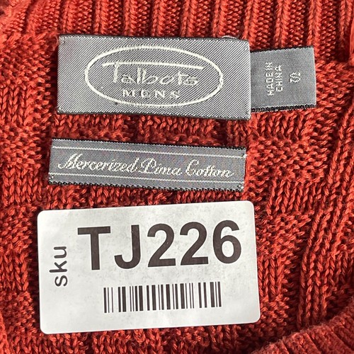Talbots Pullover Sweater Men Size S Orange Knit Mercerized Pima Cotton - Picture 2 of 11