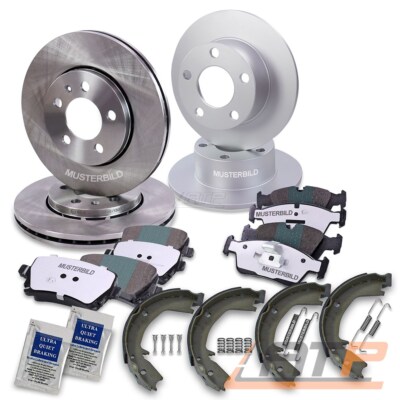 4x BREMSSCHEIBE+BREMSBELÄGE+BREMSBACKEN VORNE+HINTEN FÜR SAAB 900 2 9-3 9-5 YS