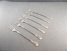 Oneida Stainless Flatware Mansion Hall Pattern 6 Seafood Cocktail Forks 6 1/8"