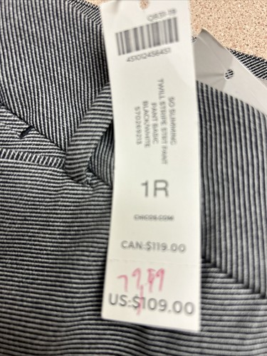 NWT Chico’s SoSlimming Bridget Pant Slim Ankle pants size8R/1R Twill Stripe - Picture 6 of 8