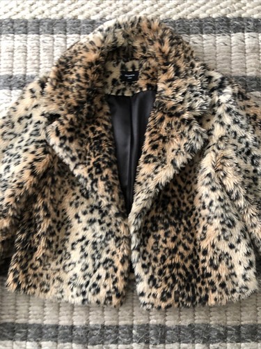 Ghanda Leopard Print Cropped Jacket Size 12-14 Party/Clubbing/festival EUC - Picture 2 of 5