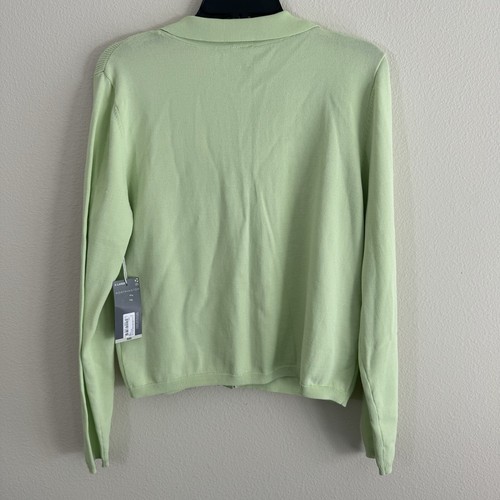 Worthington Damen Strickjacke mit Knöpfen Kragen Langarm Strick hellgrün XL - Bild 6 von 9
