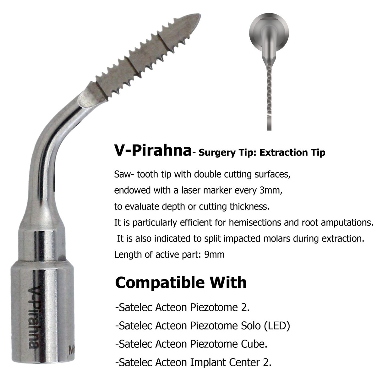 Embouts Chirurgicaux à Ultrasons Piézo Pour Dentiste – Type SL1, Extraction/lift Sinus, Marque ACTEON/Baiyu