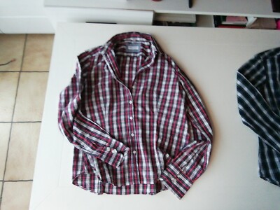 Marie Lund Gr 42 Karo Bluse Baumwolle 