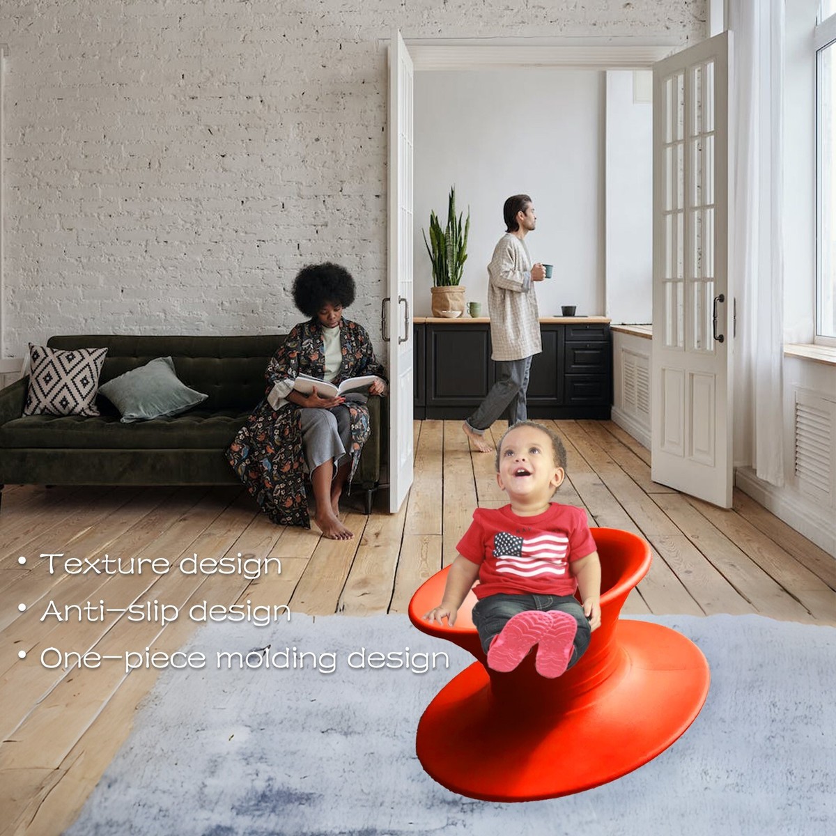 オサム回転椅子 360° Rotating Gyro Spun Chair – Ergonomic Spinning Swivel Chair