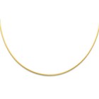 14K Yellow Or White Gold 1.5mm Sparkle Omega Necklace - 17"