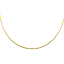14K Yellow OR White Gold 1.5mm Sparkle Omega Necklace - 17"