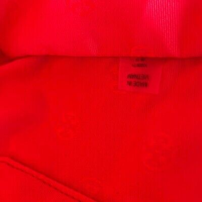 TORY BURCH Emerson Brilliant Red Saffiano Leather Small Top Zip Tote Handbag